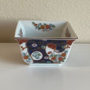 Bowl Trinket Candy Dish Otagiri Imari OMC Kozangama Style Japanese Square Shaped